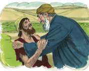 Artist depiction of the parable of the Prodigal Son